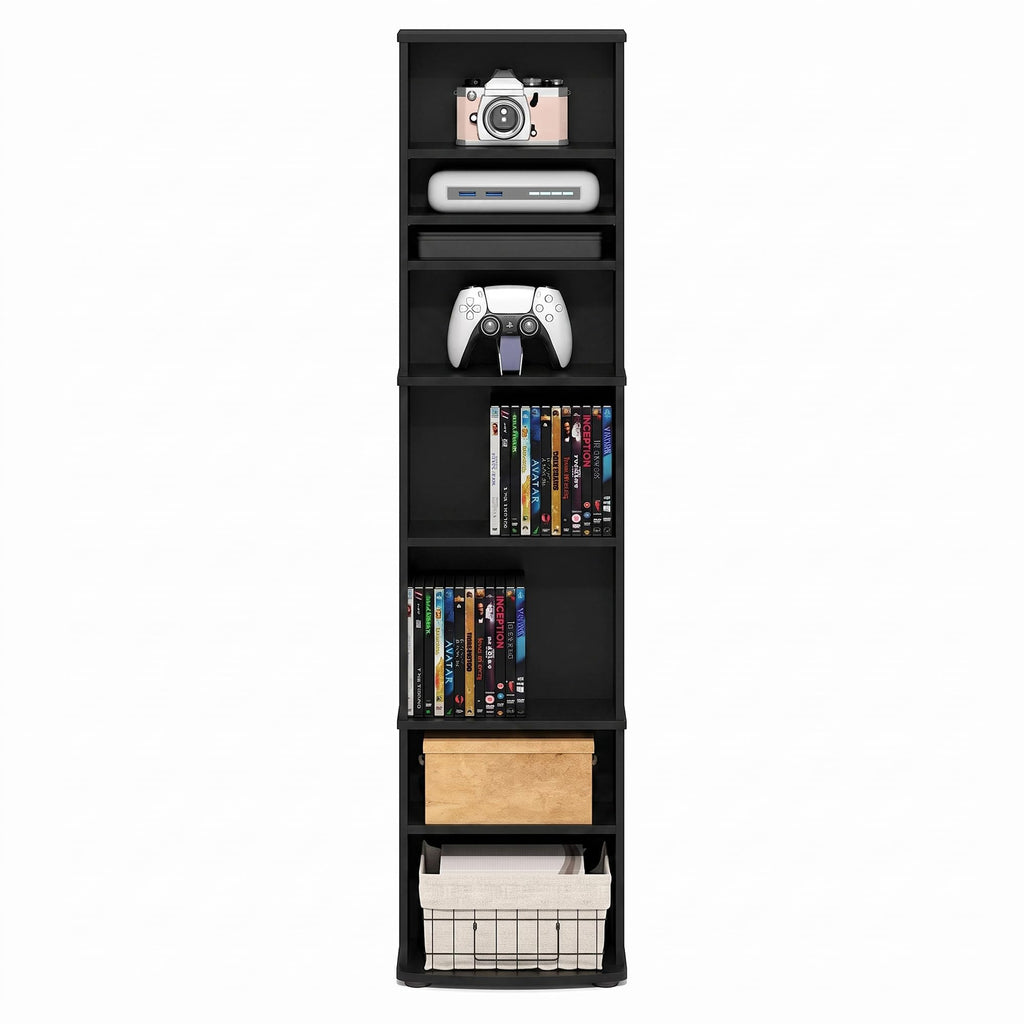 8-Tier Espresso Media Shelf with Adjustable Shelves J549139