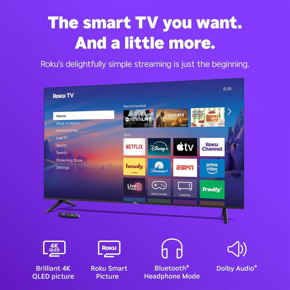 65" 4K QLED Smart TV with HDMI Cable J12153