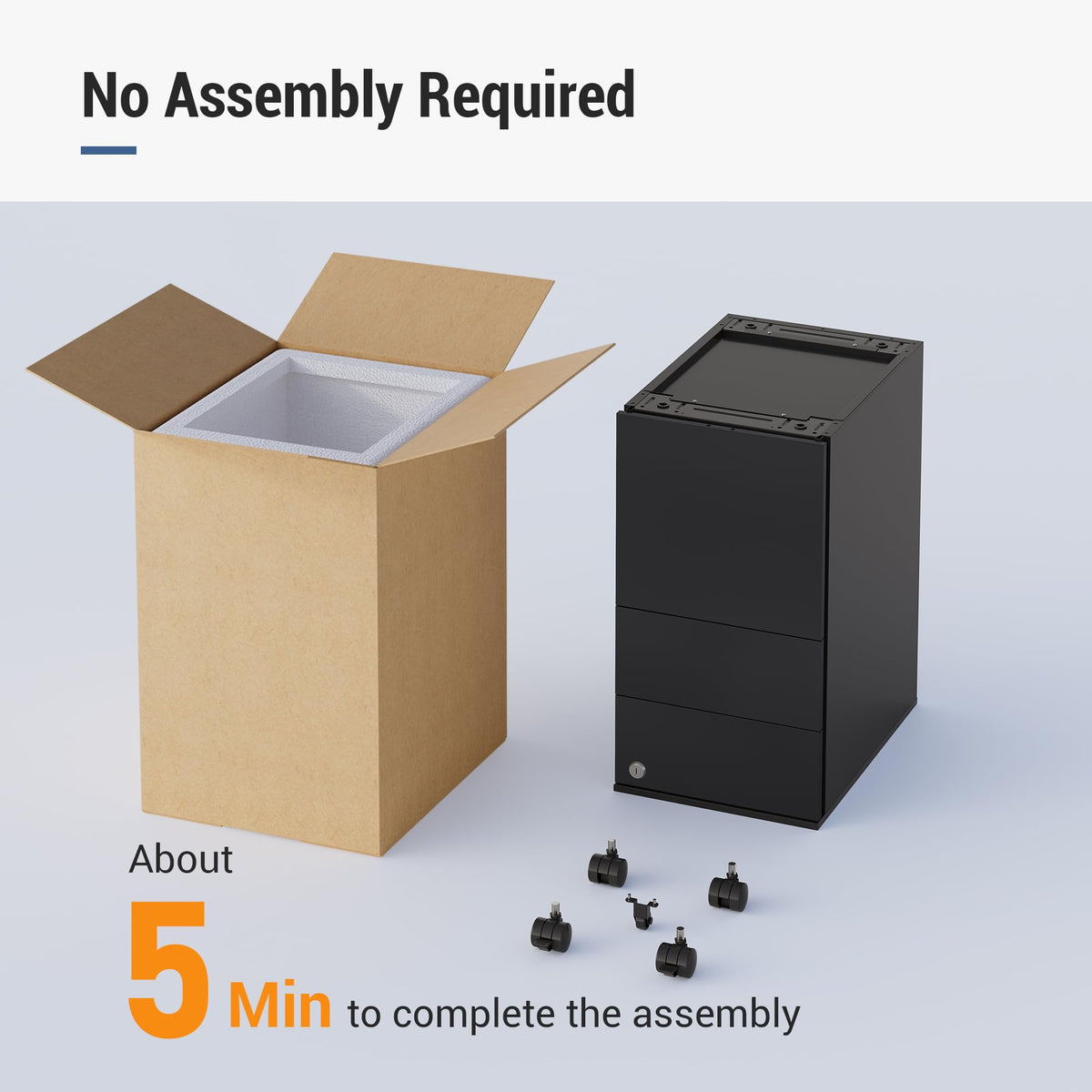 3 Drawer File Cabinet with Lock H4911