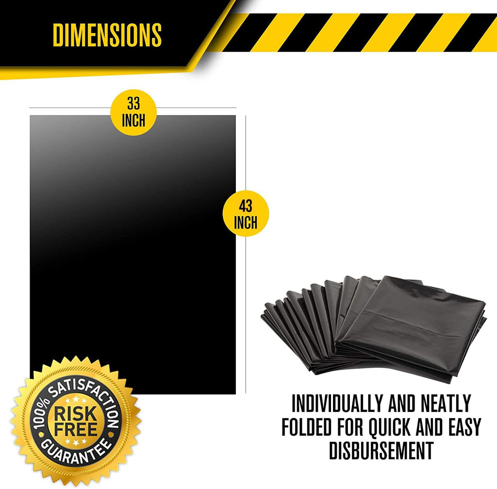 39 Gallon Black Yard Cleanup Bags 100 Count with Ties O82636