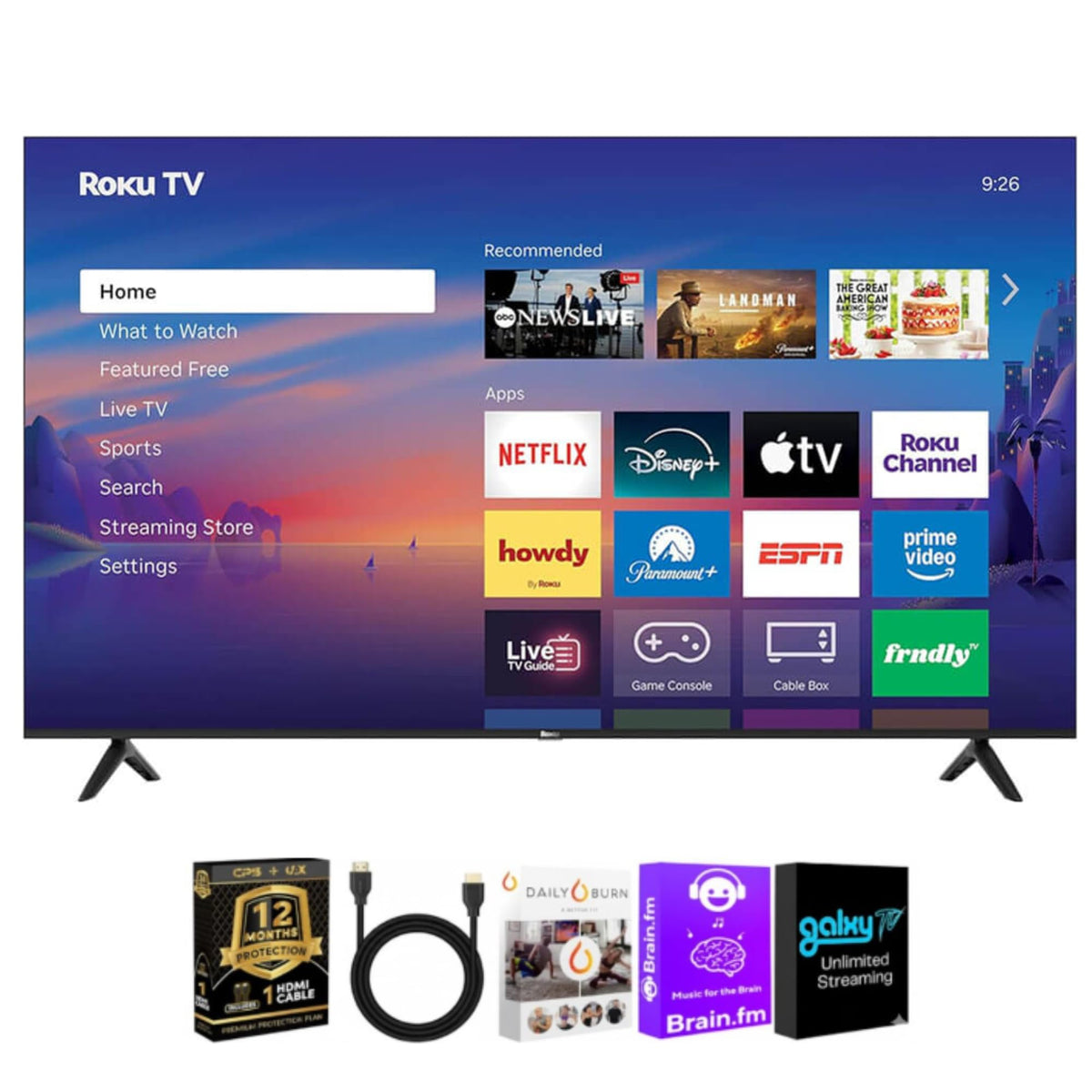 65" 4K QLED Smart TV with HDMI Cable J12153