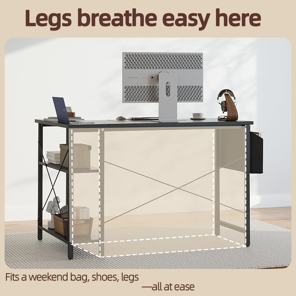 40 inch L Shaped Computer Desk with Power Outlets G5027