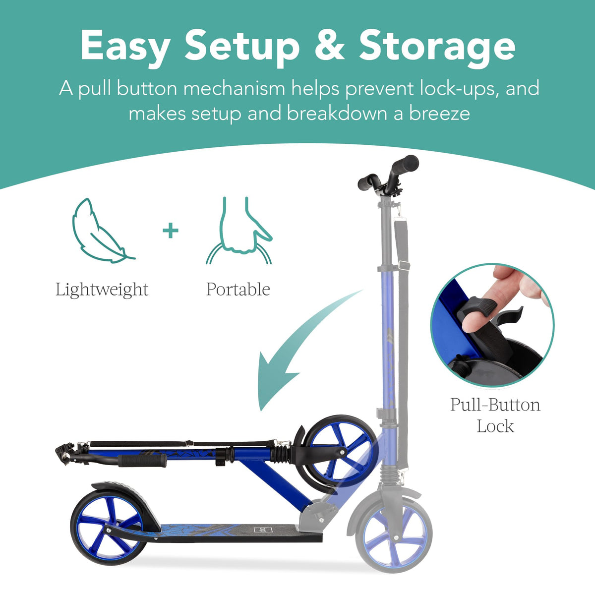 Foldable Large Wheel Kick Scooter with Suspension V787235
