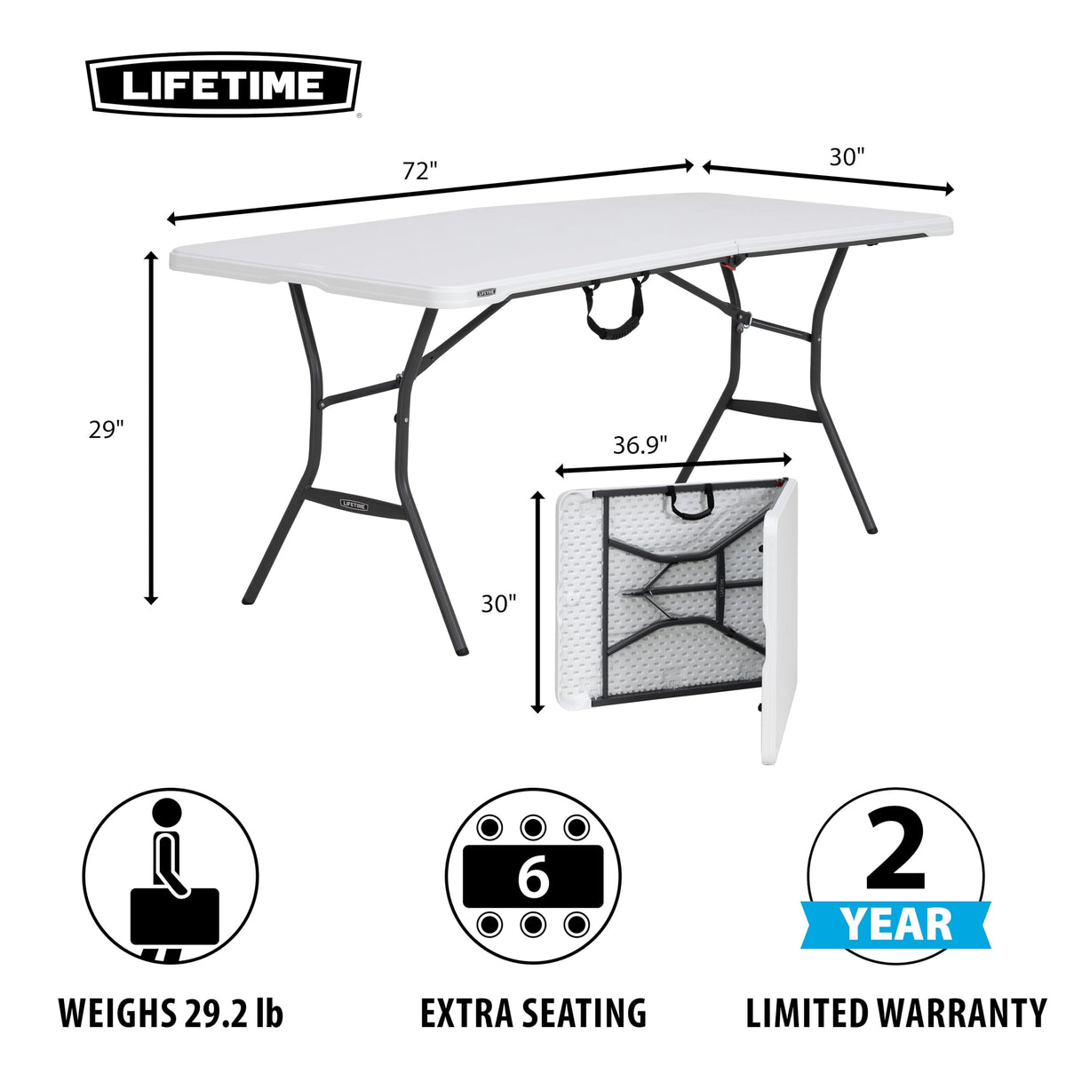 6-Foot Fold in Half Table E8538