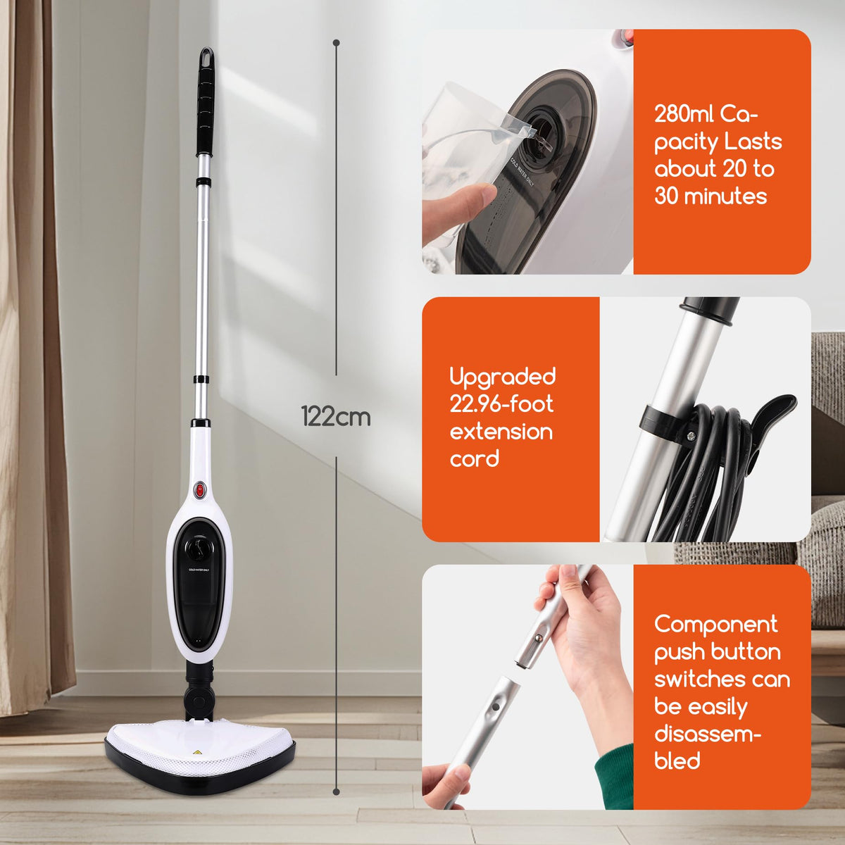 Lightweight Steam Mop with Attachments D7799
