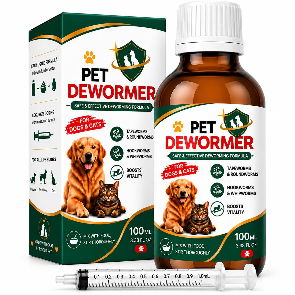 Praziquantel & Pyrantel Pamoate Oral Suspension for Dogs & Cats 3.38 fl oz Y895576
