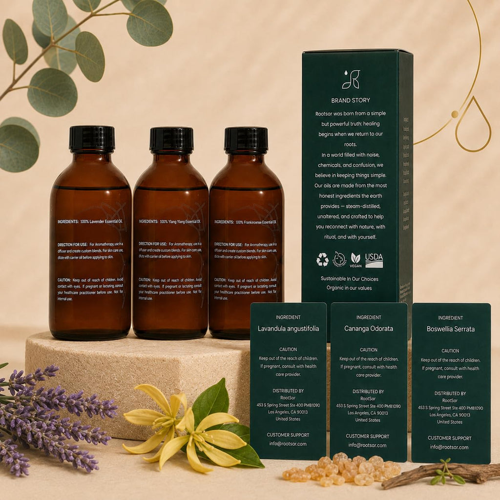 3 Pack Lavender Ylang Ylang Frankincense Essential Oils 4 Fl Oz L7716