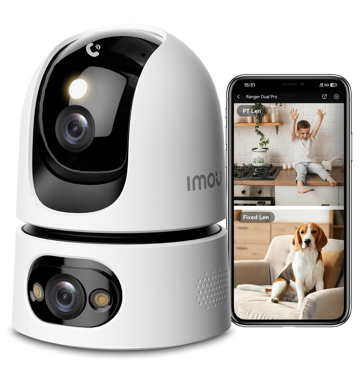 6MP Indoor Security Camera Dual-Lens 360° Pan-Tilt Color Night Vision F656