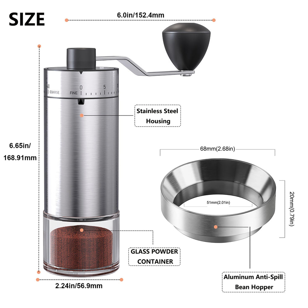 Manual Coffee Bean Grinder with Ceramic Conical Burr I5568