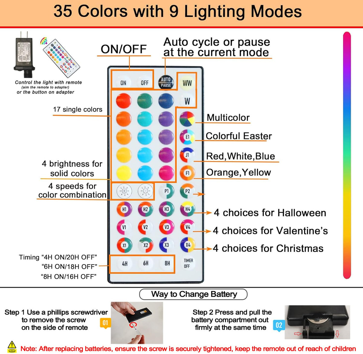 5 ft RGB Lighted Birch Tree X115329