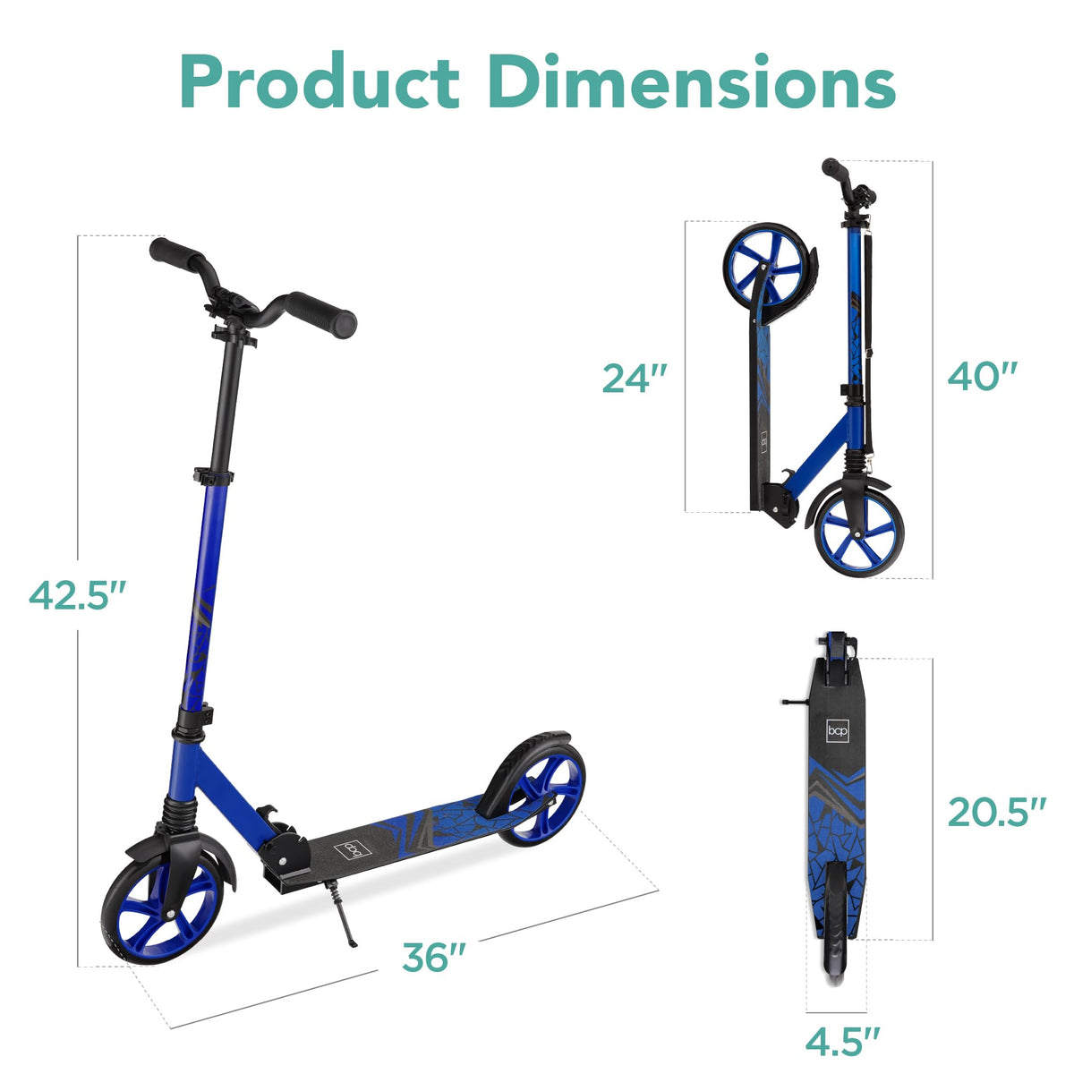 Foldable Large Wheel Kick Scooter with Suspension V787235