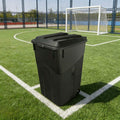 45 Gallon Black Wheeled Garbage Can with Attached Lid H305167