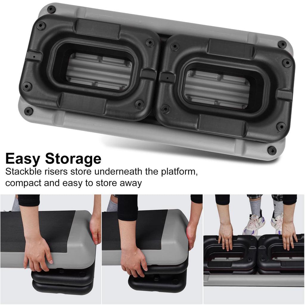 Adjustable Aerobic Stepper with 4 Risers M407