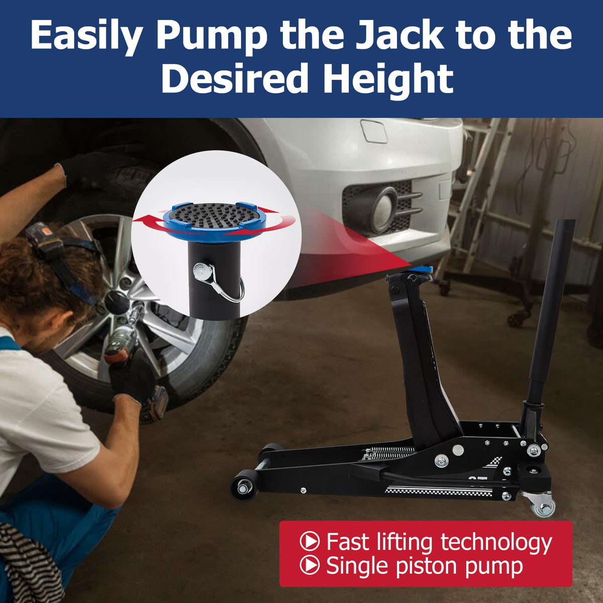 3 Ton Aluminum and Steel Floor Jack U155