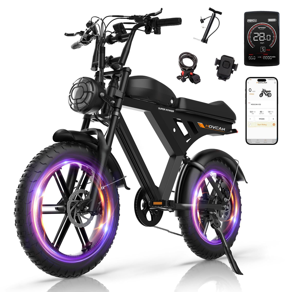 1000W Electric Bike 20" Fat Tire 7-Speed I238891