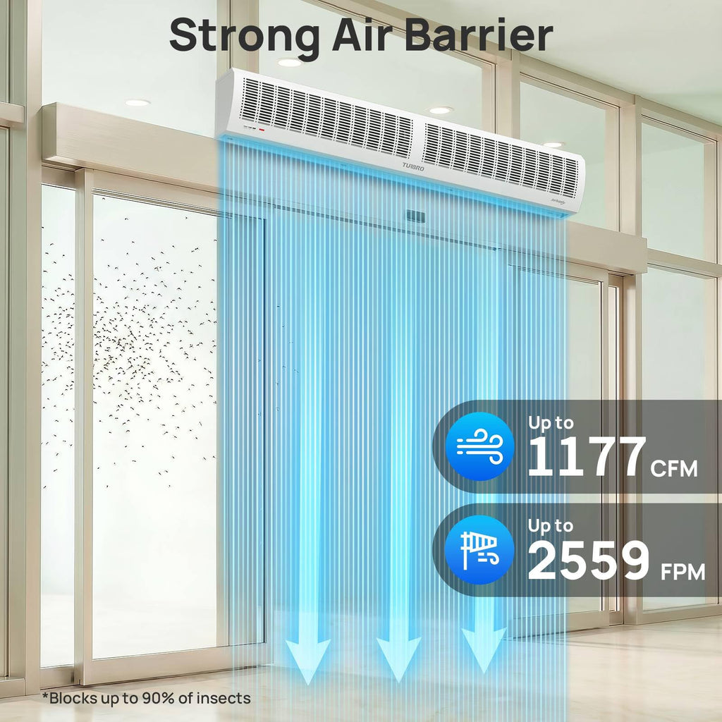 36-Inch Wall-Mounted Air Curtain Fan with Magnetic Switch X13096