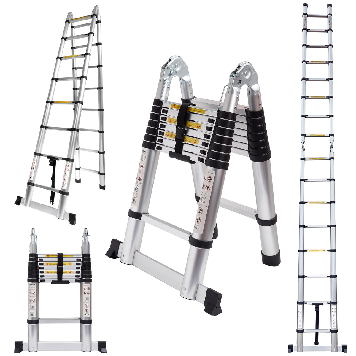 16.5FT Telescoping Ladder with Stabilizer Bar U501165