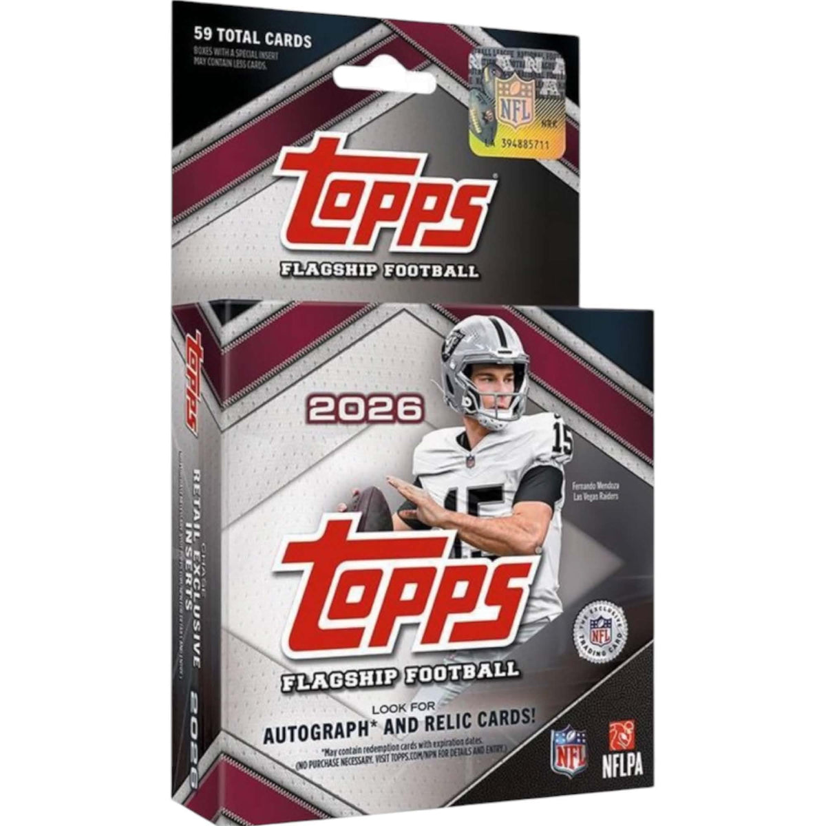2026 NFL Football Trading Card Hanger Box 59 Cards G3752