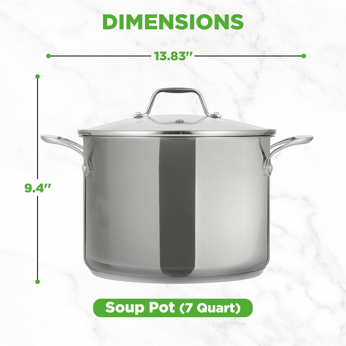 8-Quart Stainless Steel Stock Pot with See-Through Lid T1688