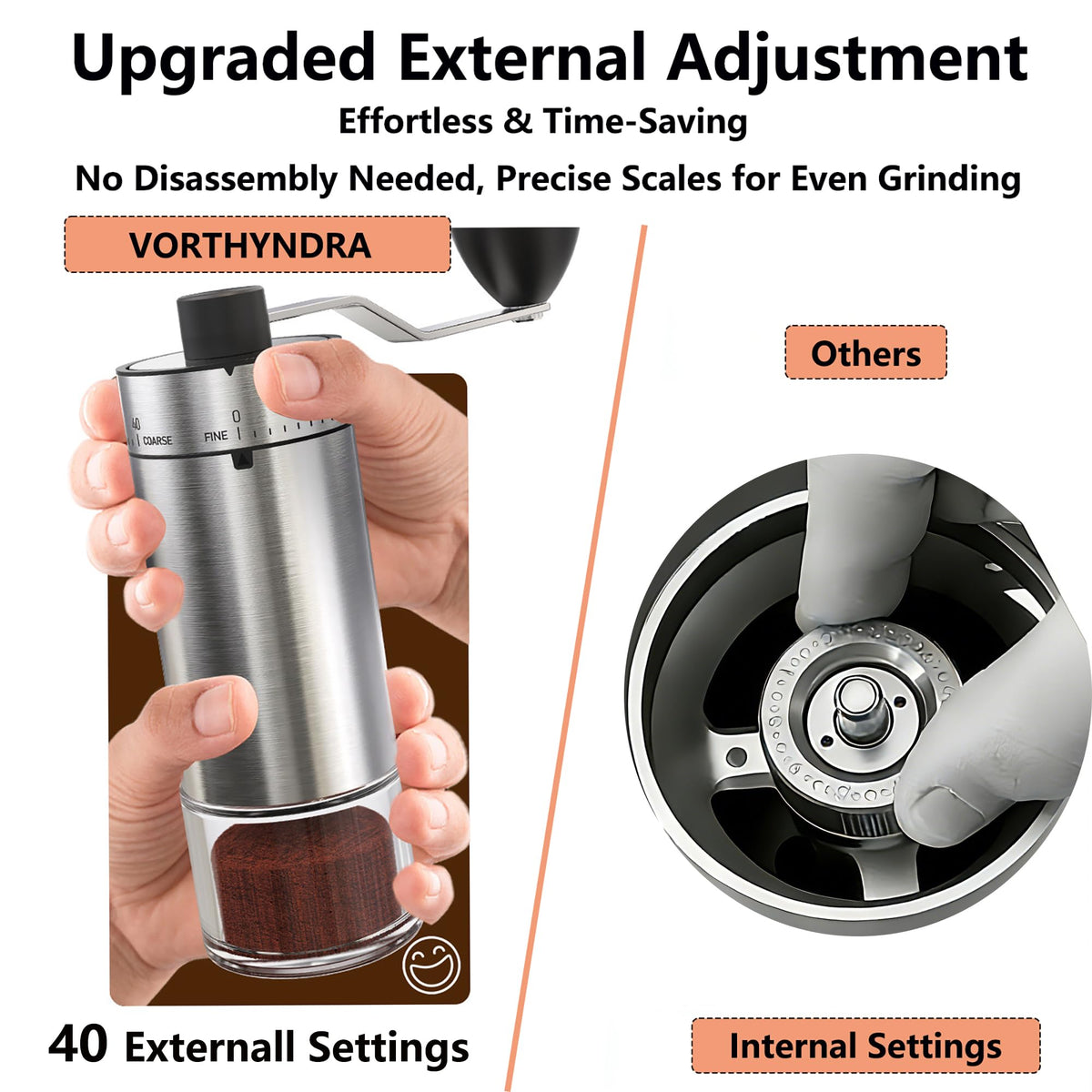 Manual Coffee Bean Grinder with Ceramic Conical Burr I5568