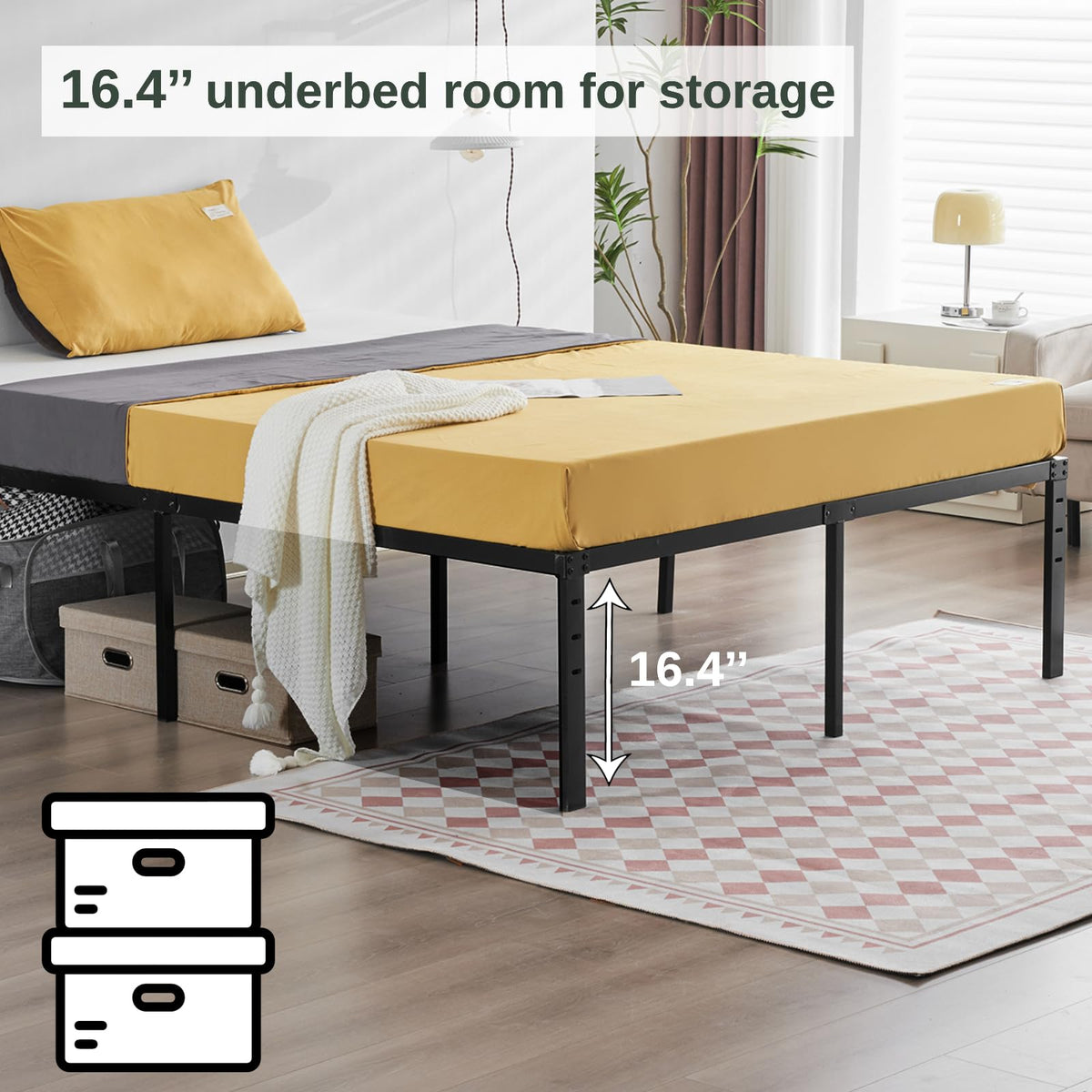 18 Inch Metal Queen Bed Frame Q60766