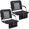 2 Pack Black Stadium Seats with Back Support & Armrests V450575