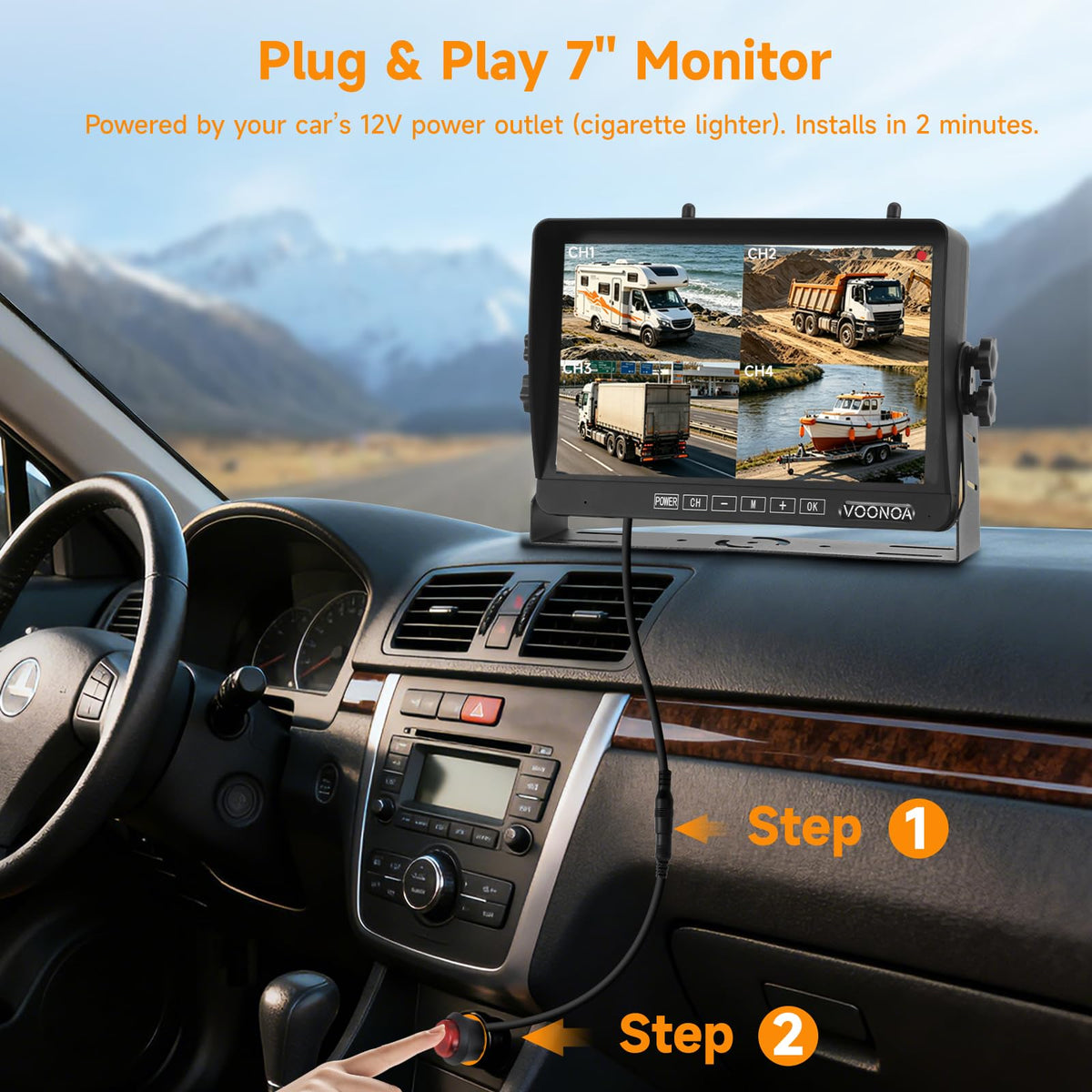1080P Wireless RV Camera System with 7 Inch HD Monitor A741