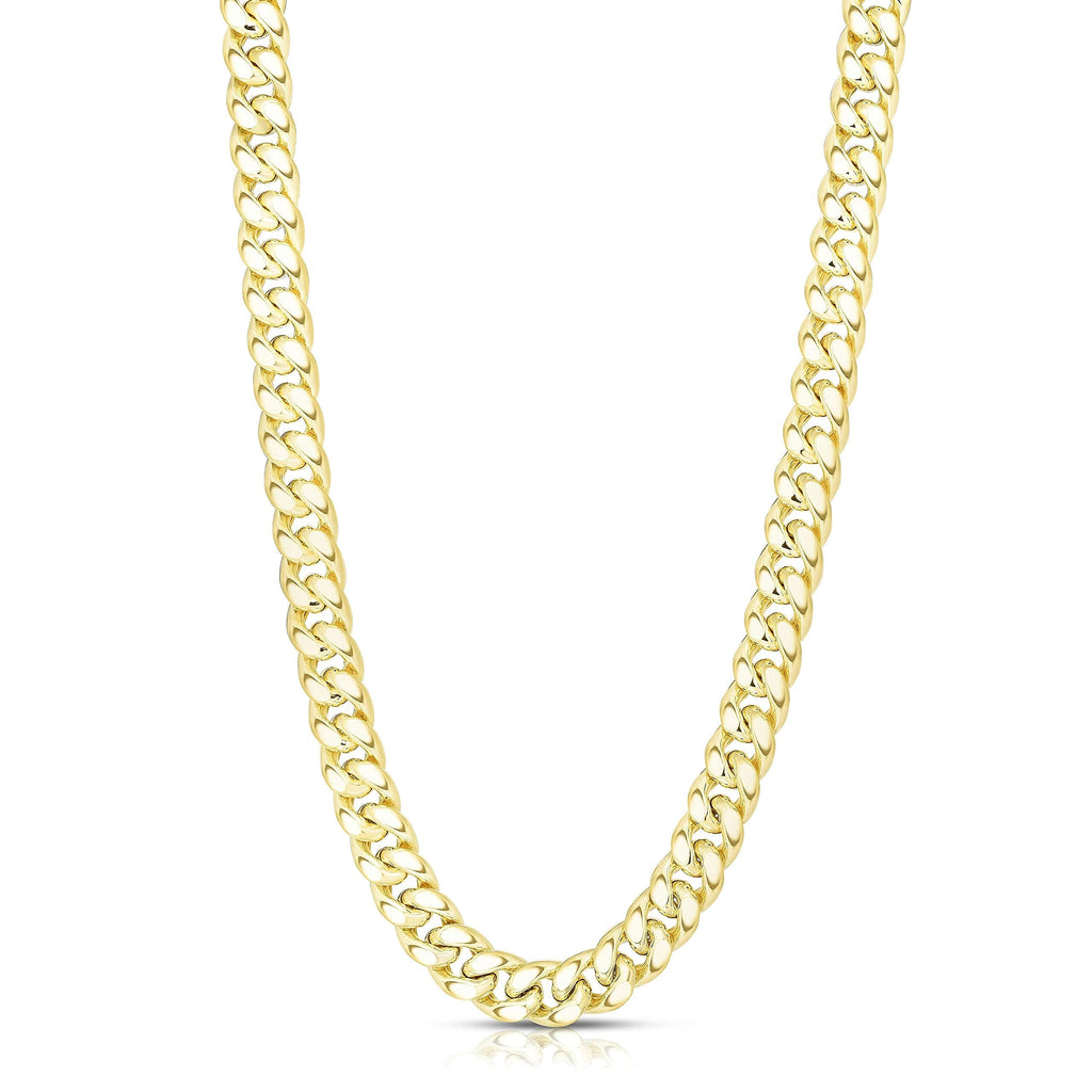 14k Yellow Gold Cuban Link Chain Necklace U7414