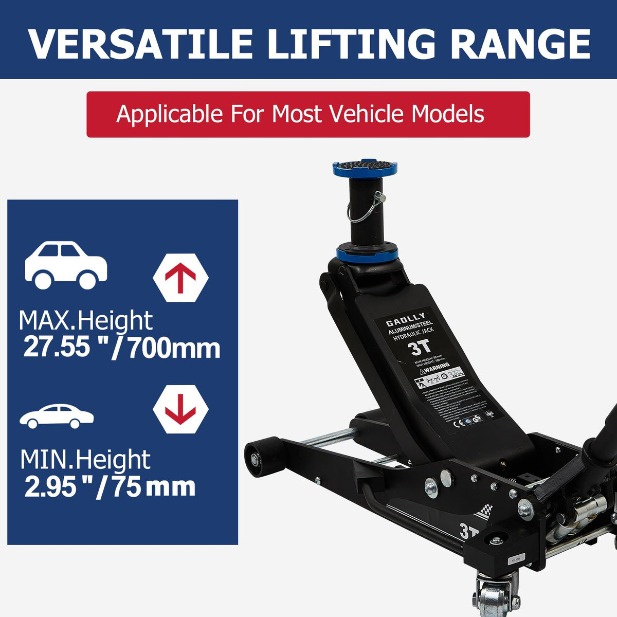 3 Ton Aluminum and Steel Floor Jack U155