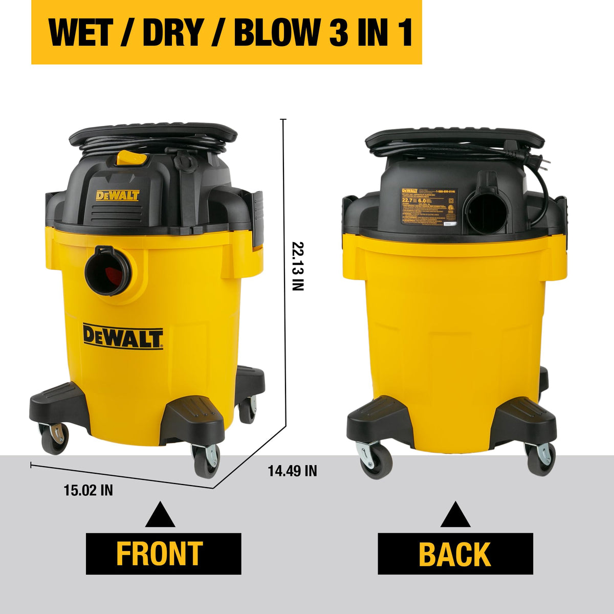 6 Gal. Poly Wet/Dry Vacuum with Hose and Accessories A3412