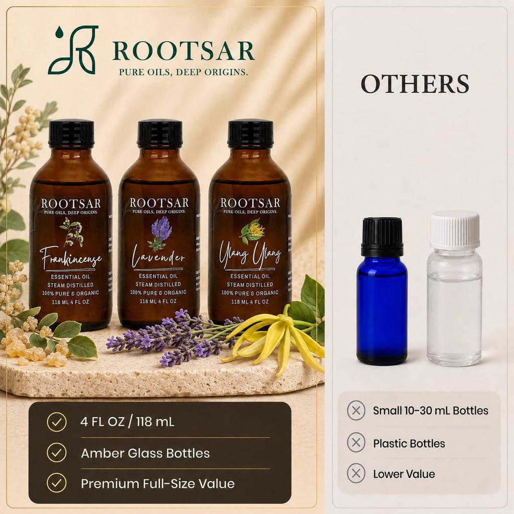 3 Pack Lavender Ylang Ylang Frankincense Essential Oils 4 Fl Oz L7716