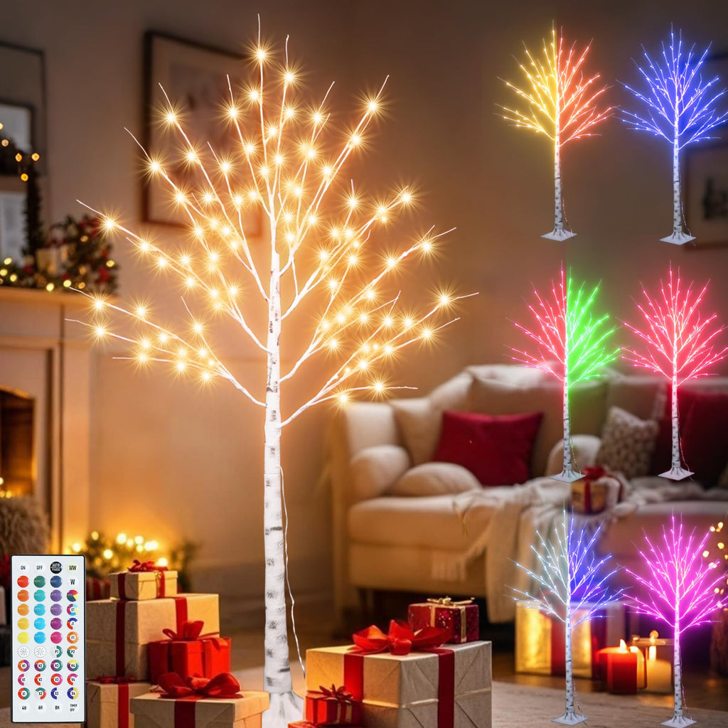 5 ft RGB Lighted Birch Tree X115329