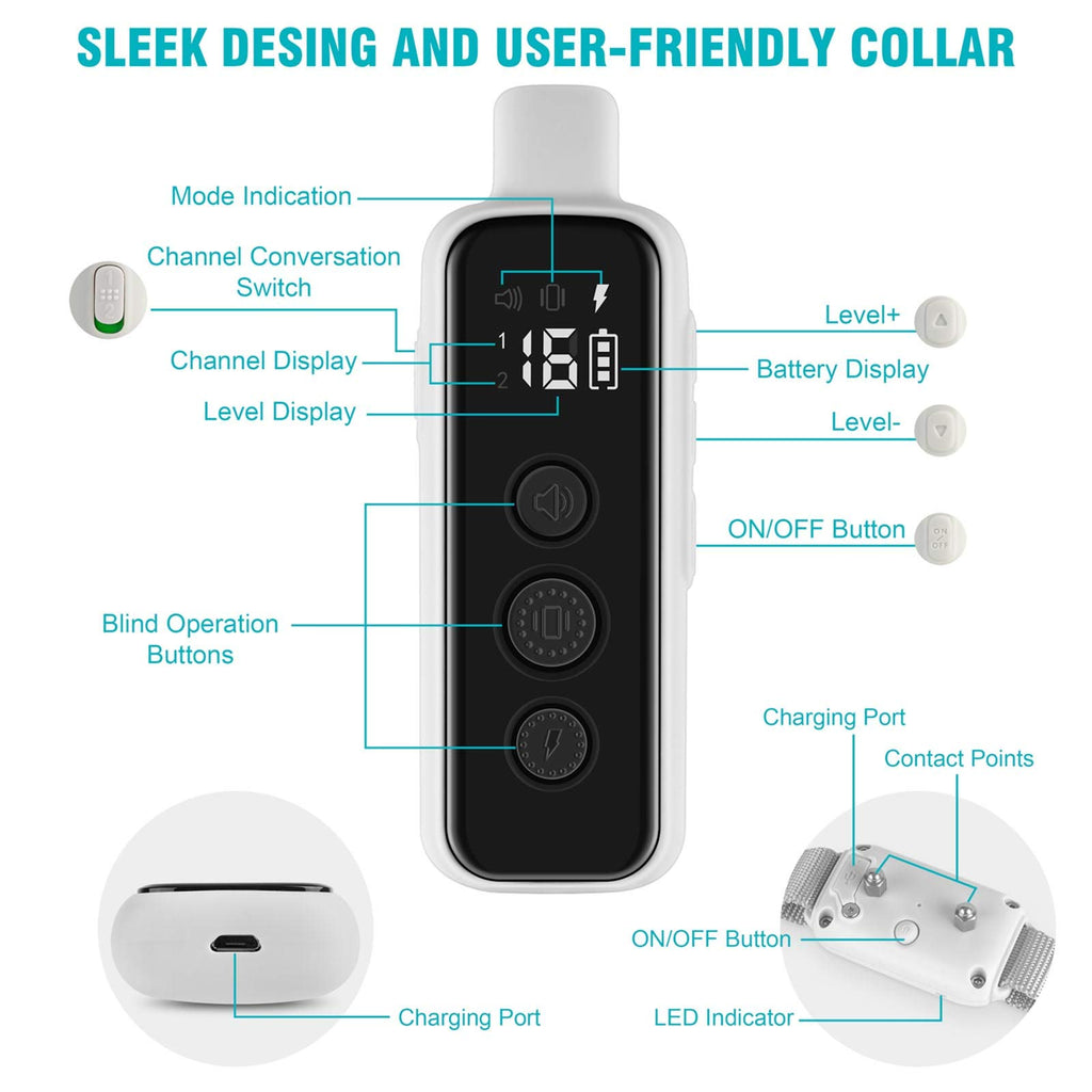 Waterproof Rechargeable Electric Dog Training Collar with Remote C895