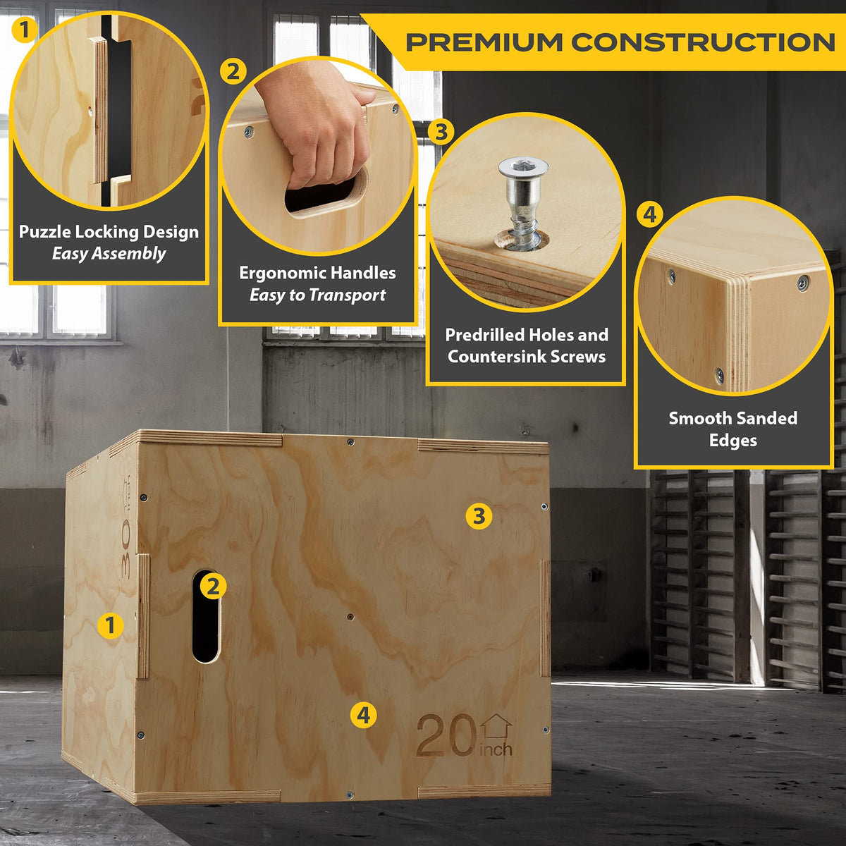 3-in-1 Wooden Plyo Box T64297