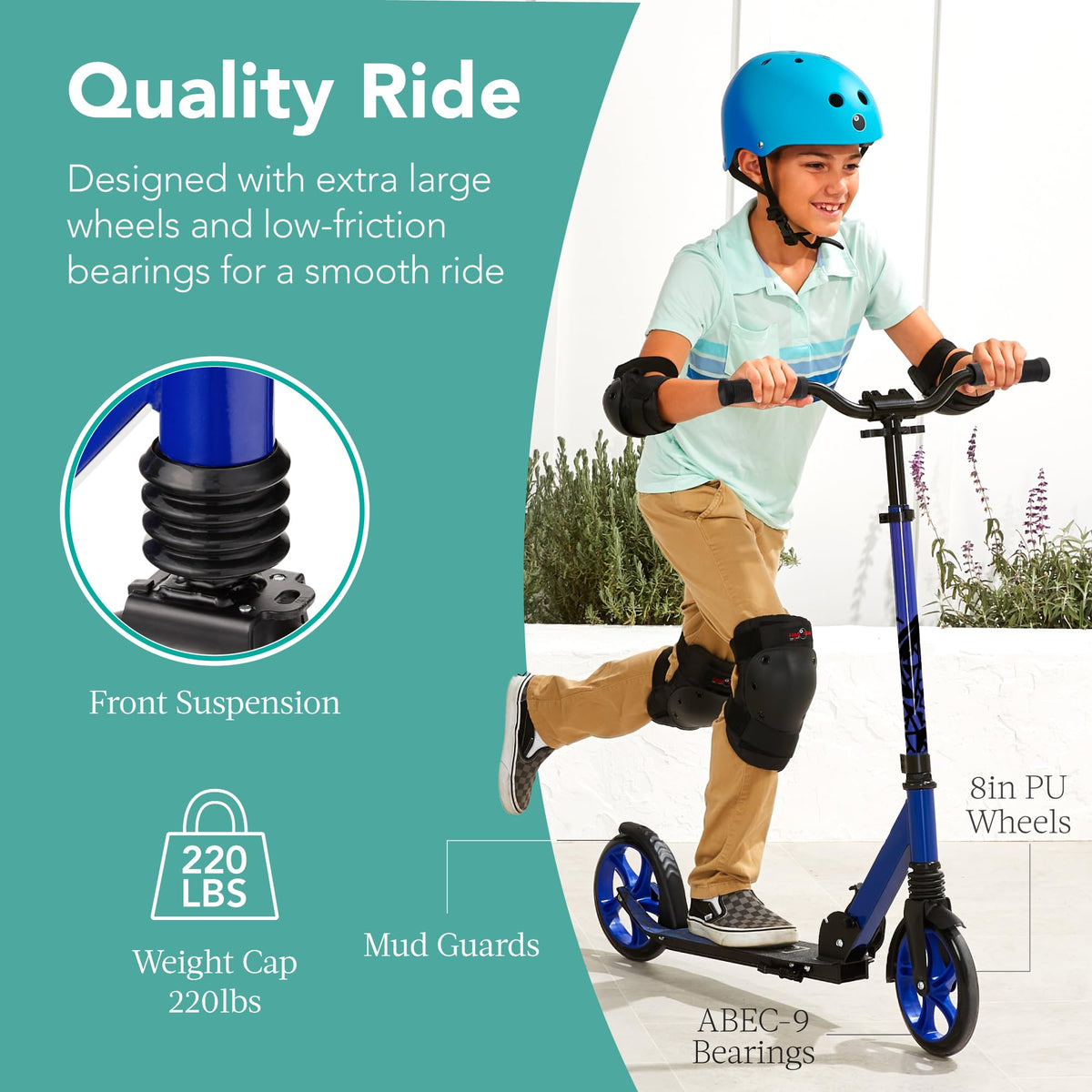 Foldable Large Wheel Kick Scooter with Suspension V787235