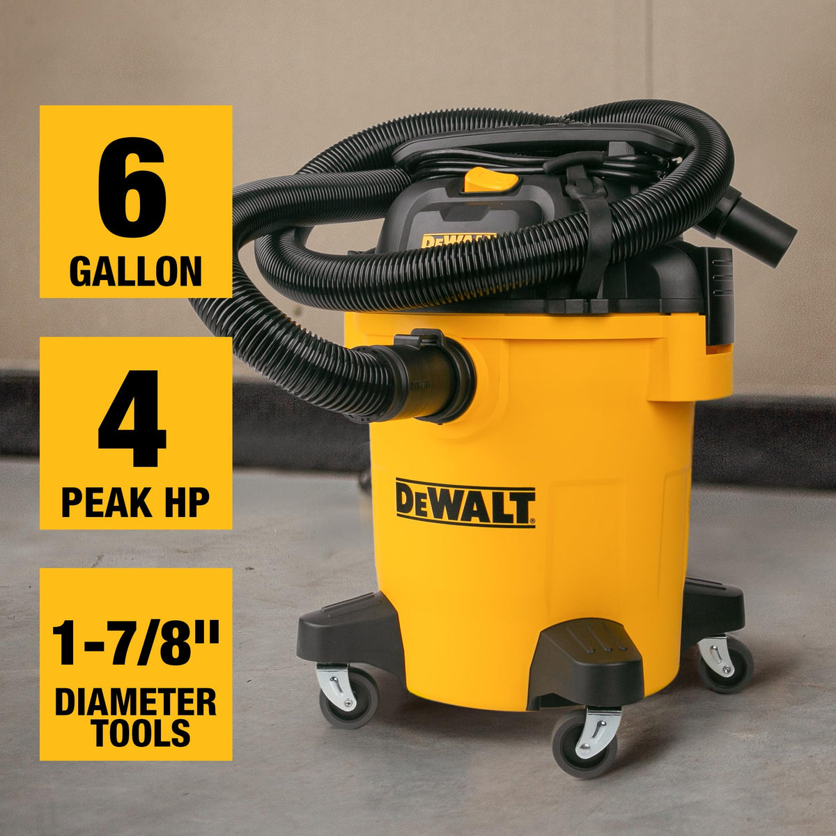 6 Gal. Poly Wet/Dry Vacuum with Hose and Accessories A3412