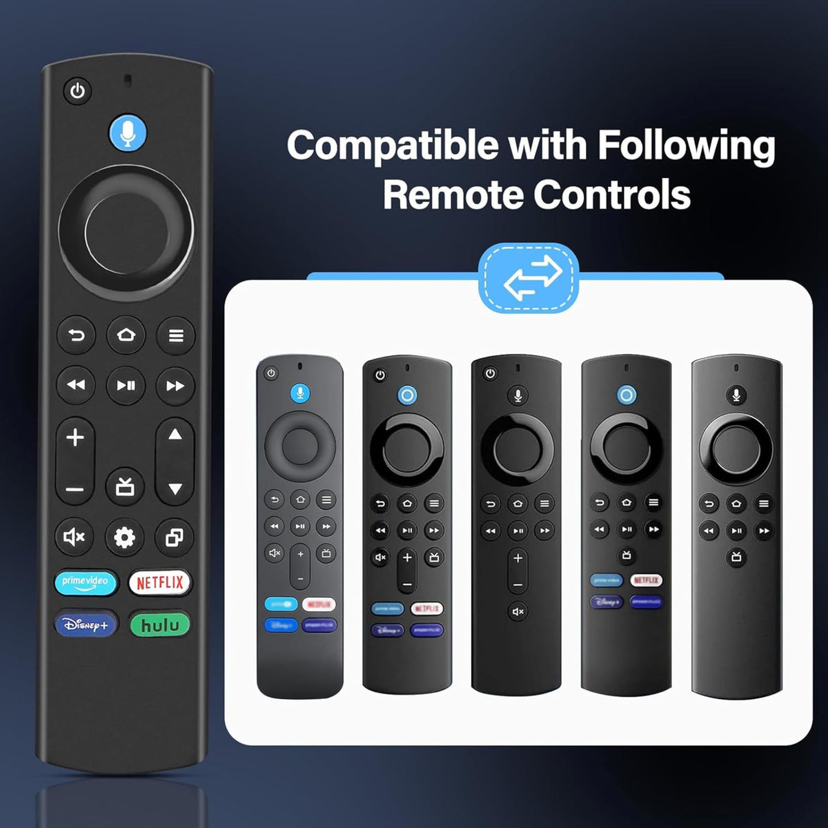Voice Remote Control for Fire Stick and Cube Smart TVs with 4 App Shortcuts H657