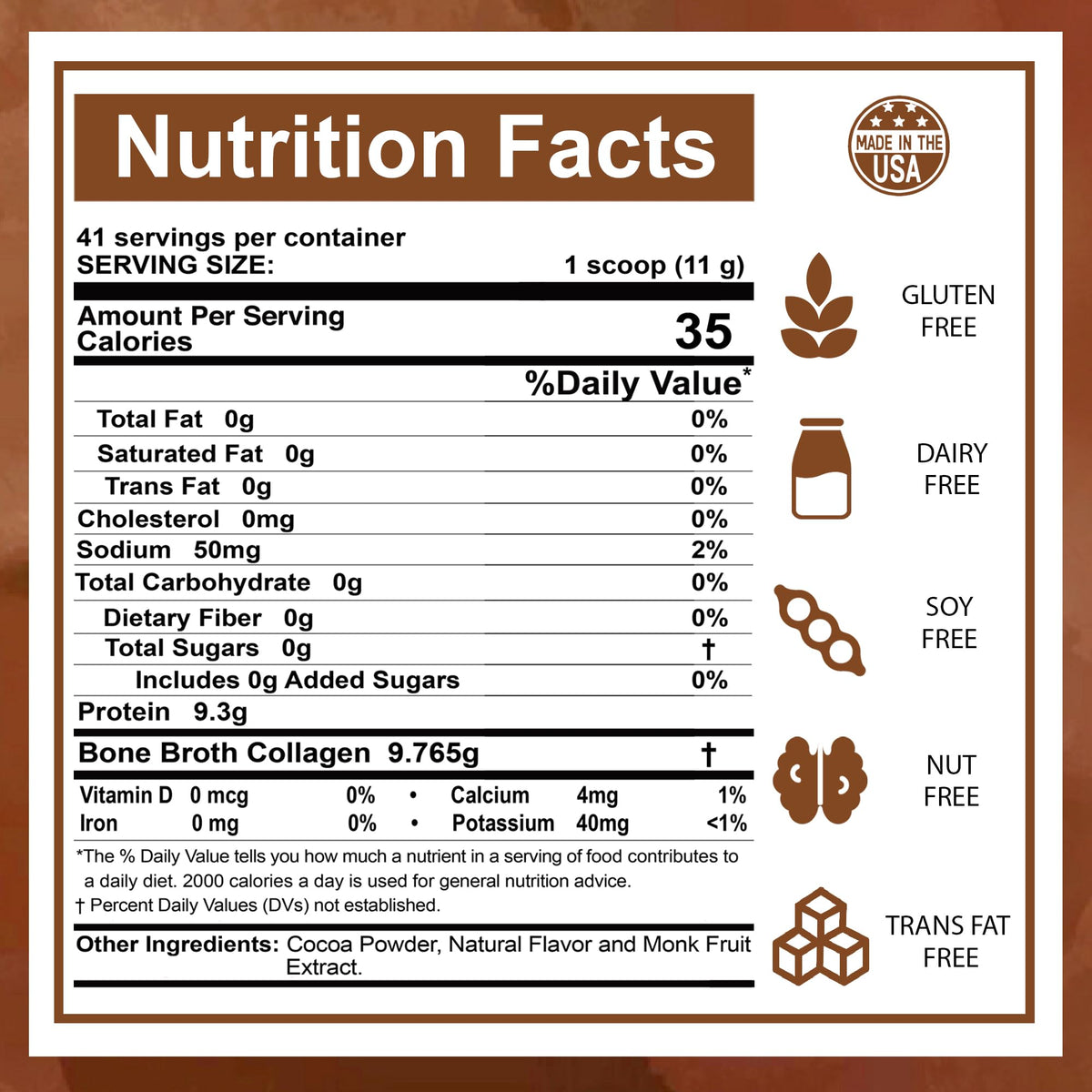 Bone Broth Protein Powder Hot Chocolate Cocoa E423531