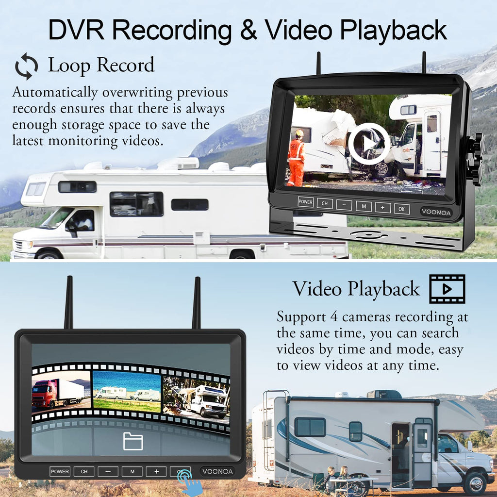 1080P Wireless RV Camera System with 7 Inch HD Monitor A741
