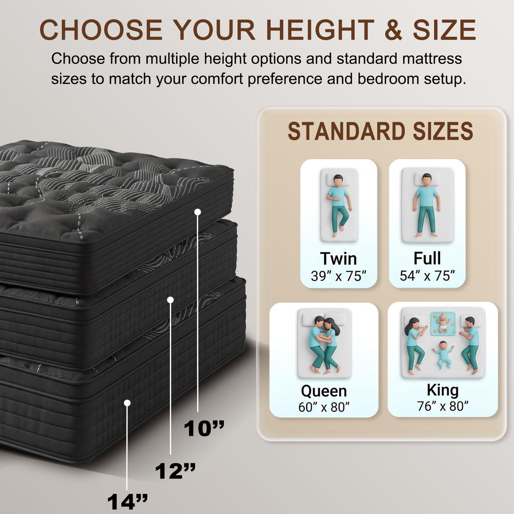 Full Size 12 Inch Hybrid Memory Foam Mattress H23681