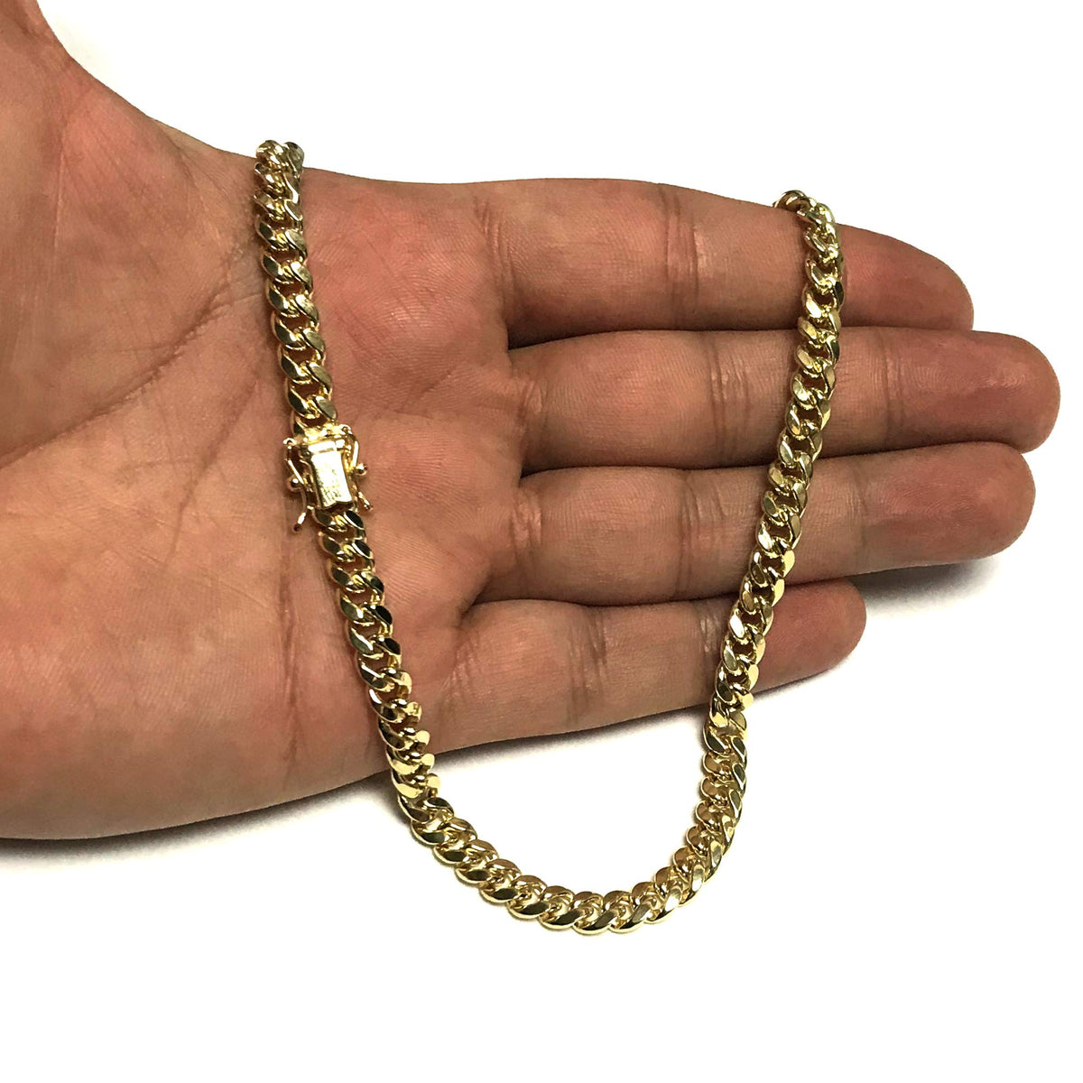 14k Yellow Gold Cuban Link Chain Necklace U7414