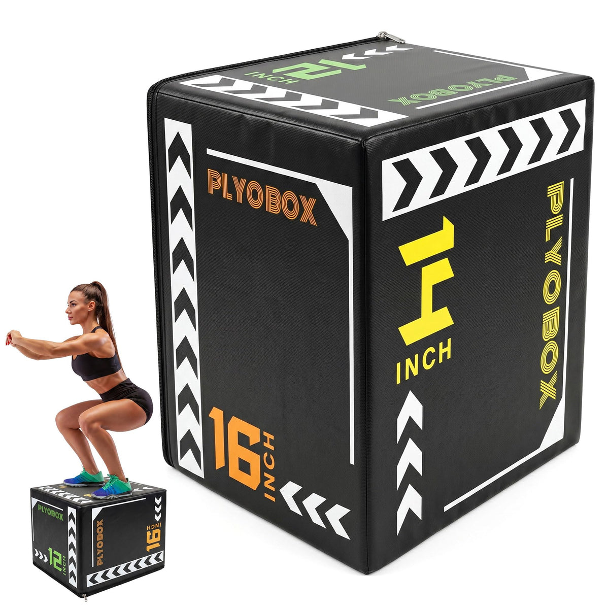 3 in 1 Foam Plyometric Jump Box, 12 14 16 Inch Soft Plyo Box W598