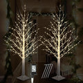 2 Pack 4FT Lighted Birch Tree 240 LED Warm Lights M1427
