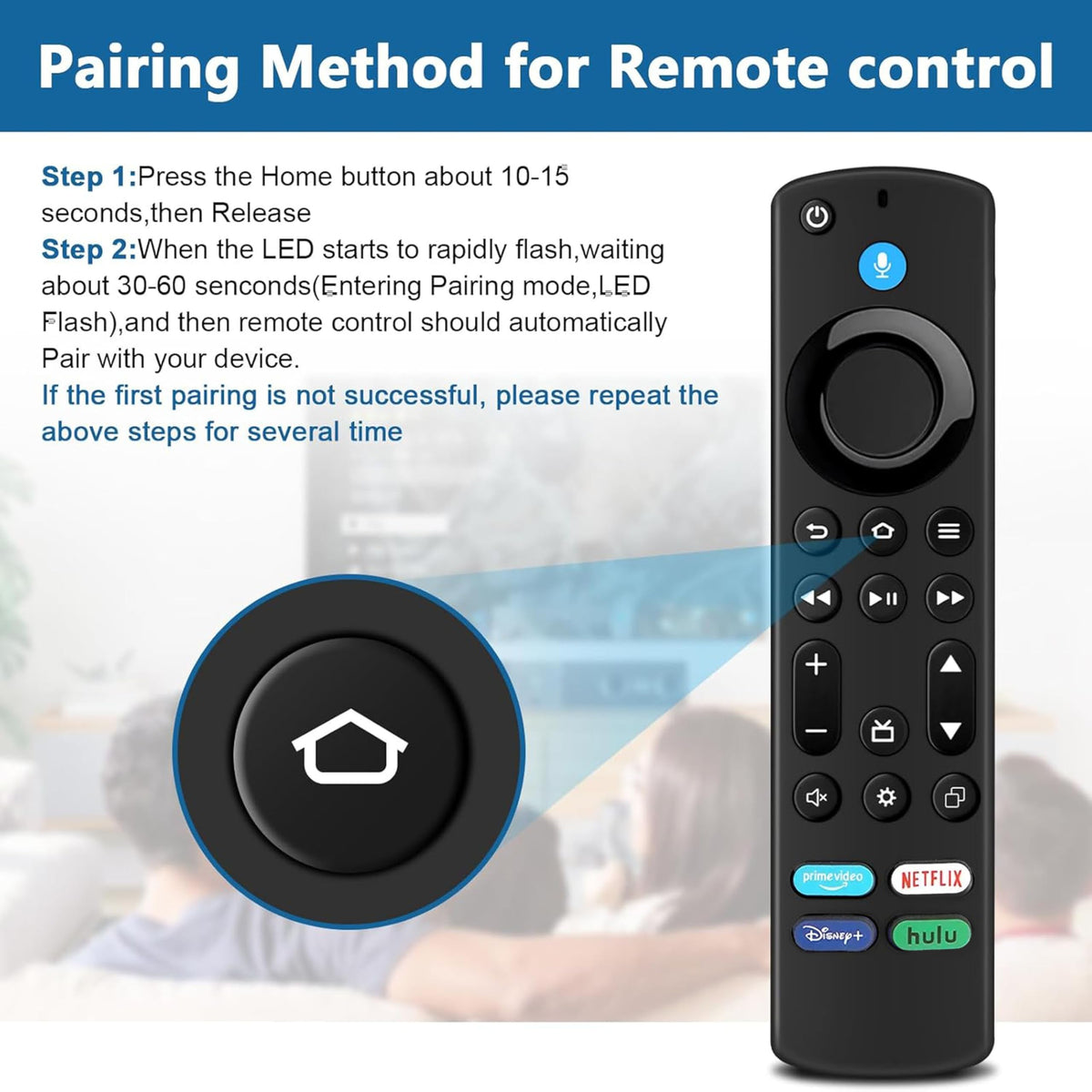 Voice Remote Control for Fire Stick and Cube Smart TVs with 4 App Shortcuts H657