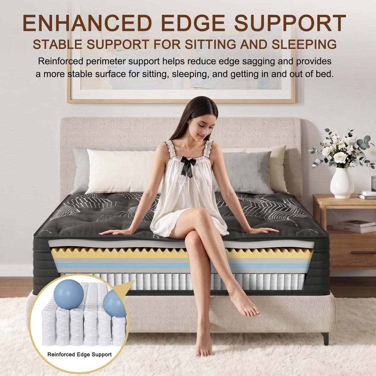 Full Size 12 Inch Hybrid Memory Foam Mattress H23681