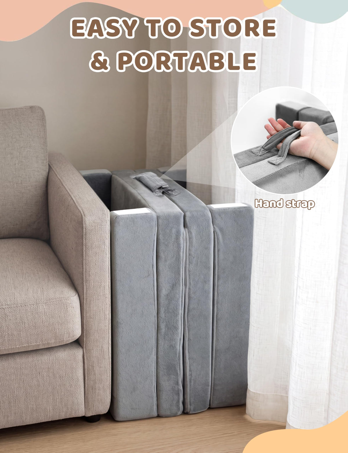 54" Portable Foldable Foam Toddler Bed L144