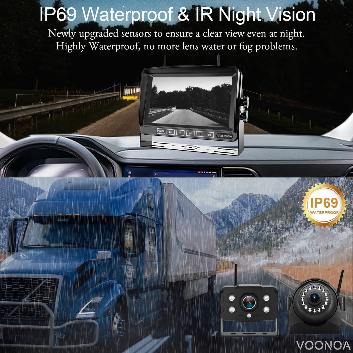 1080P Wireless RV Camera System with 7 Inch HD Monitor A741