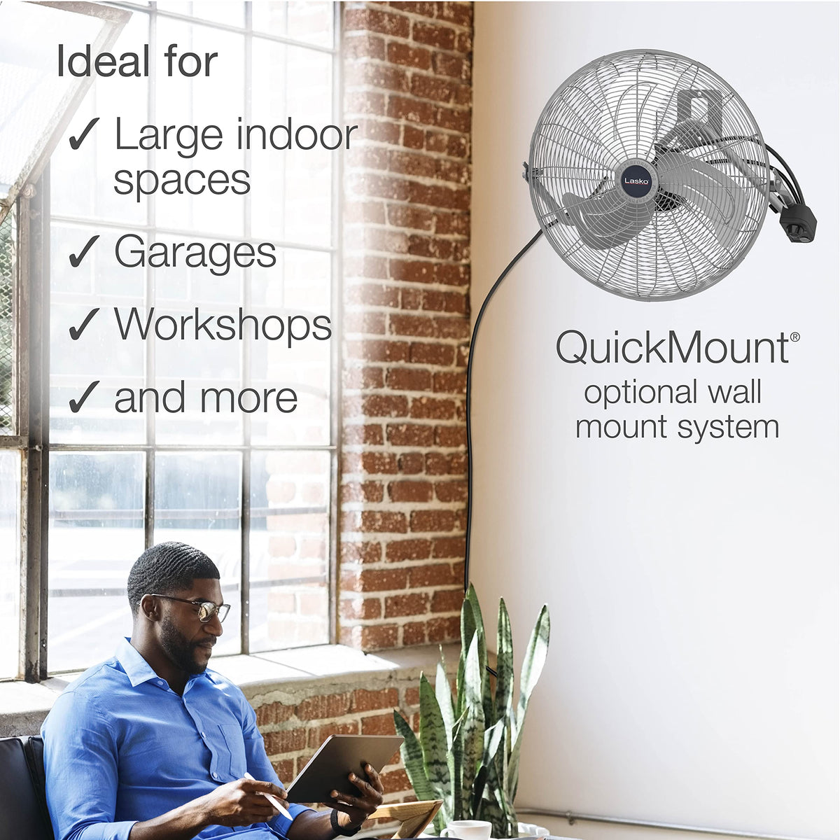 20" Silver High Velocity Wall Mount Fan C699