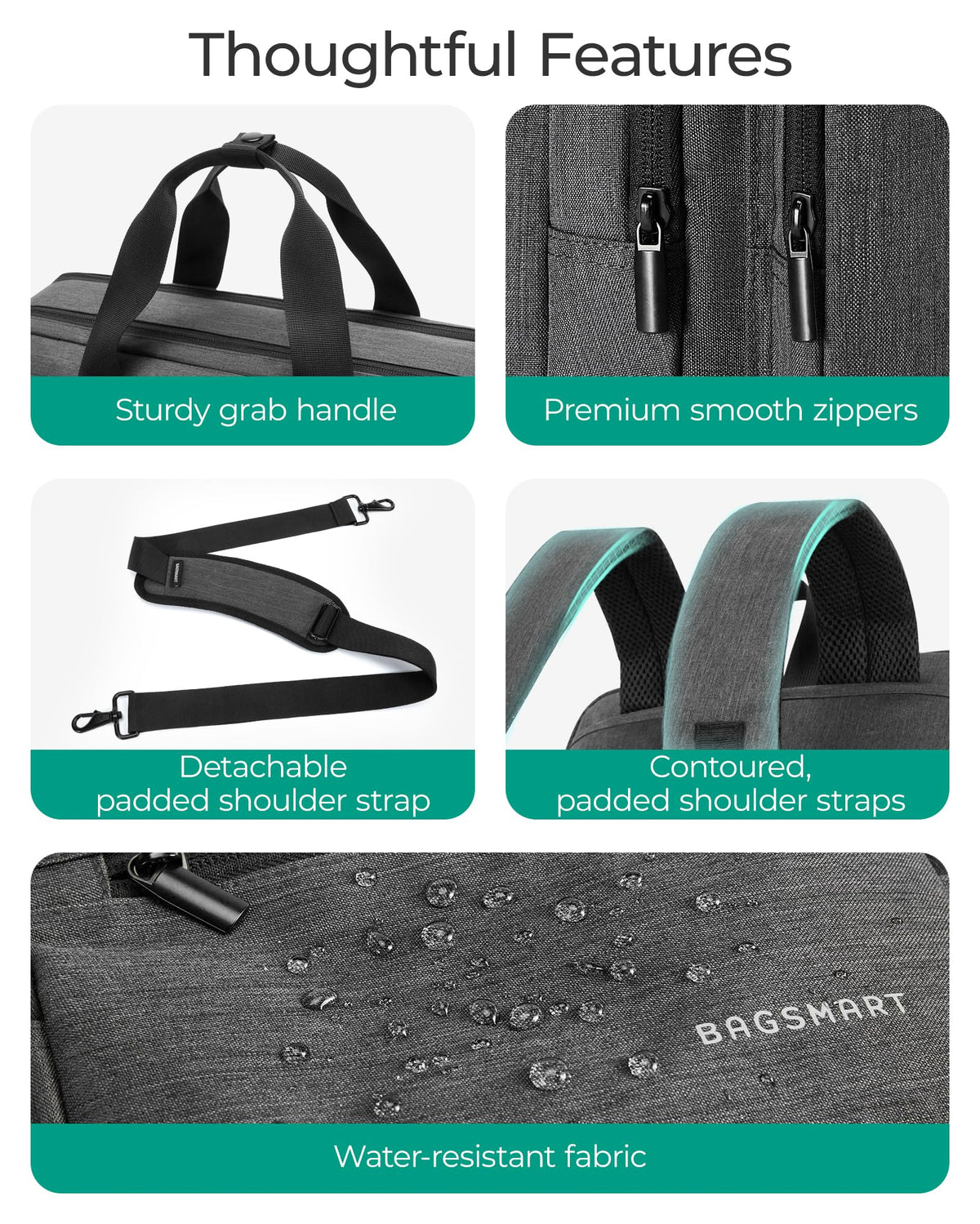 3 In 1 Laptop Bag 17.3 Inch Water-Repellent Black M100763